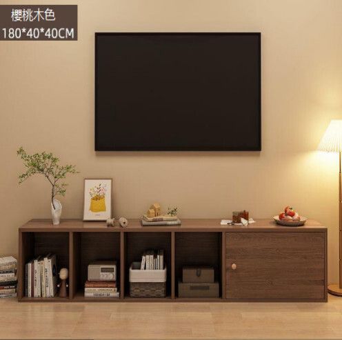 極簡電視機收納櫃（單門加寬櫻桃木色-180*40*40）#H51_048_052