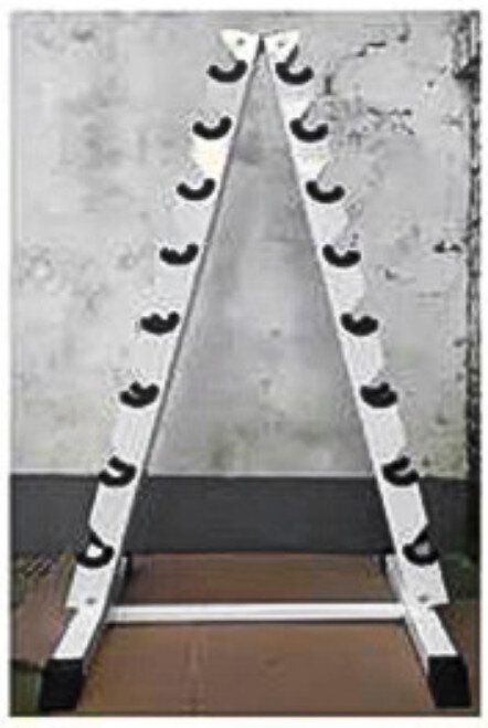 小啞鈴架家用a型啞鈴鋼管支架（黑/白色）（八層A型啞鈴支架）（下單後請聯絡客服確認發貨顏色）