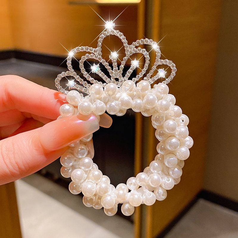 兒童公主皇冠頭飾皮筋頭花髮圈（18#六顆星皇冠)