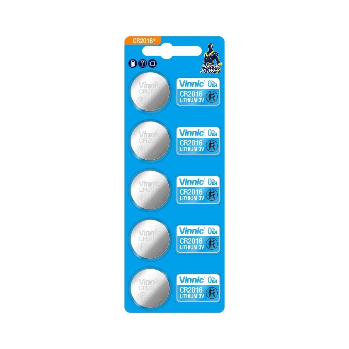CR2016 Electric Cake Battery Cell Button Battery Lithium Coin CR2016 (3V) - 5pcs