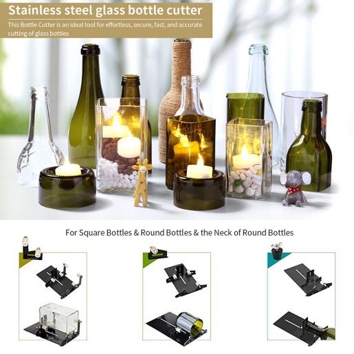 Latest Adjustable Glass Bottle Cutter Kit Diy Tool 5 Wheel Stainless Steel  Cutter Tool For Wine
