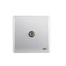 Silver SlimLine Co-Axial TV Socket single screwless clip-on front plate curved corners outlet PCSL60