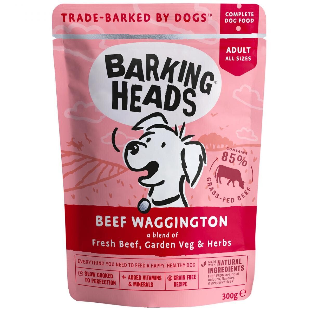 Beef Waggington a Blend Of Fresh Beef, Garden Veg & Herbs Complete Adult Dog Wet Food 300G *新舊包裝發貨