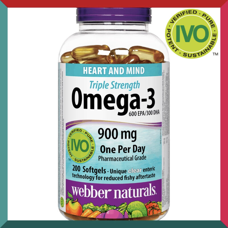 三倍強效奧米茄3魚油 Omega-3 (900 毫克 EPA / DHA) 200 粒軟膠囊 心腦血管關節健康補腦  (參考效期: 01/2028*)