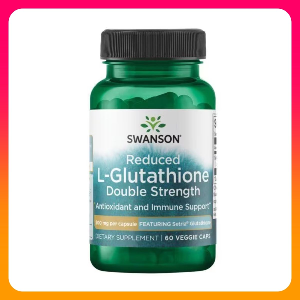 swanson glutathione L-Glutathione, 100 mg, 100 Capsules