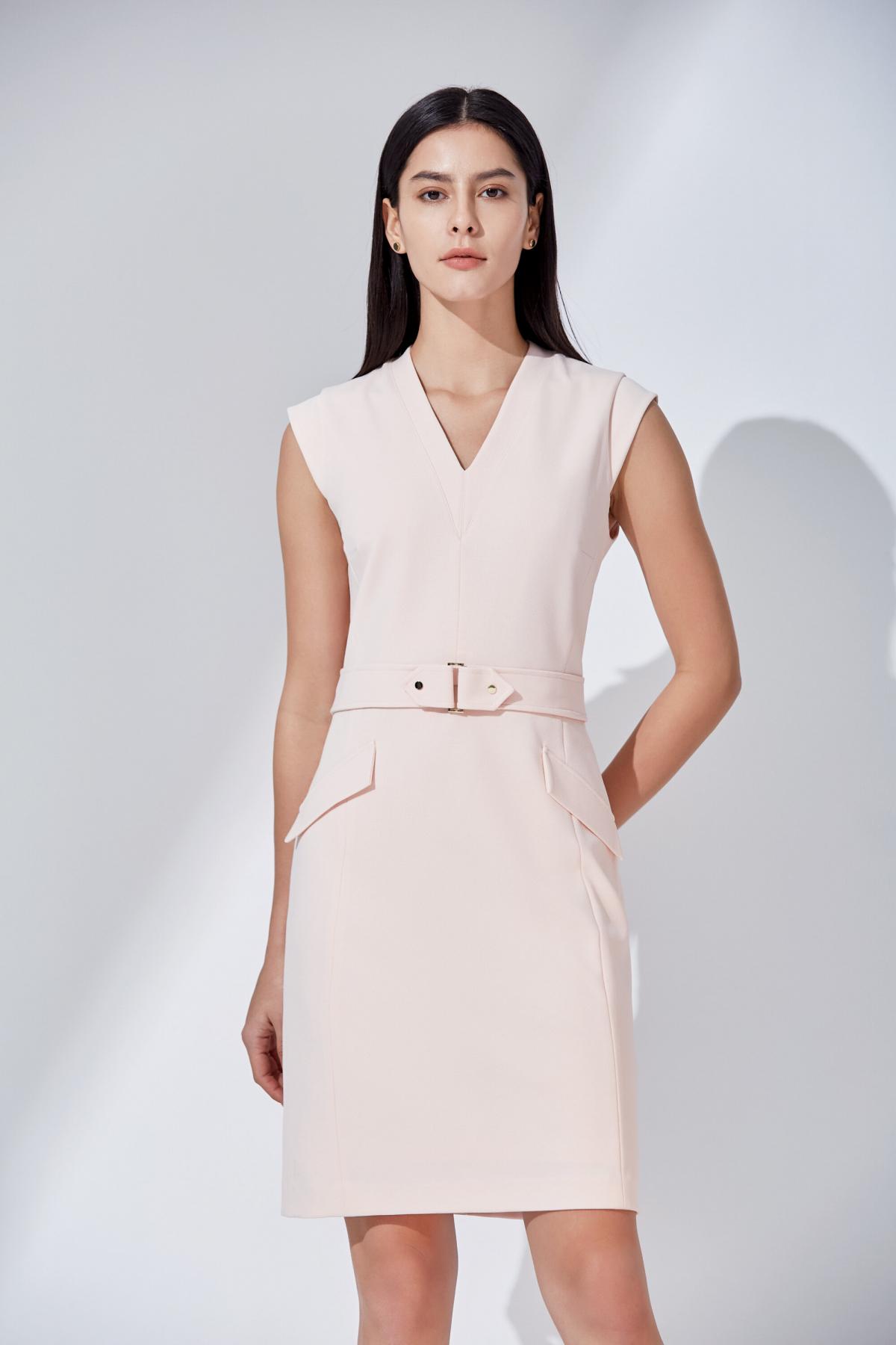 G2000 | Women's Crepe Knit Fitted Dress (Peach) | Size : 32 | HKTVmall The  Largest HK Shopping Platform