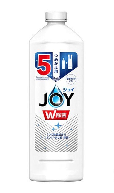 P&G JOY W 除菌濃縮去油污洗潔精 微味 700ml｜補充裝｜原裝日本｜4902430866361(藍)