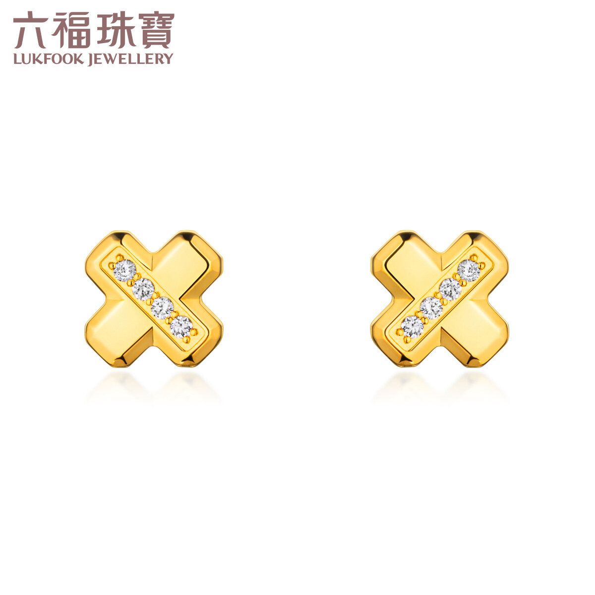 Goldstyle X Collection: 990 Gold Diamond Earrings