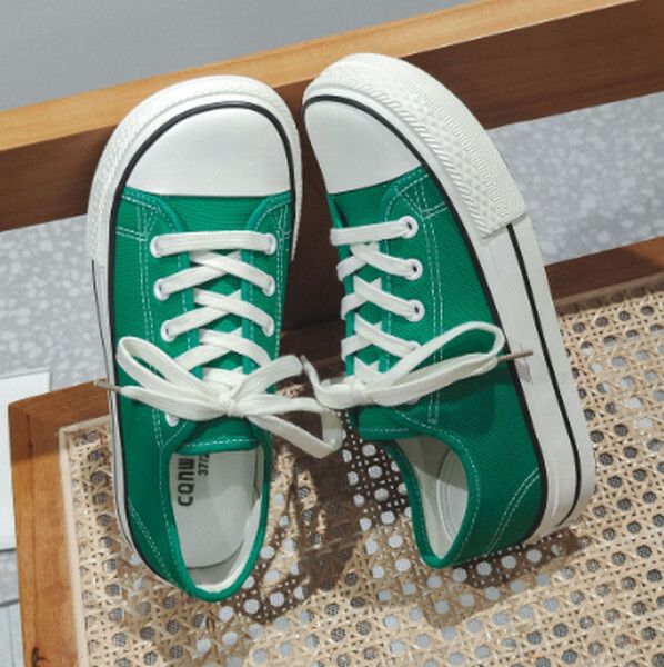 夏季方型醜萌大頭透氣帆布鞋休閑鞋【K901綠色】【女裝35-40碼】【下單後聯系客服確認尺碼】#F078033413