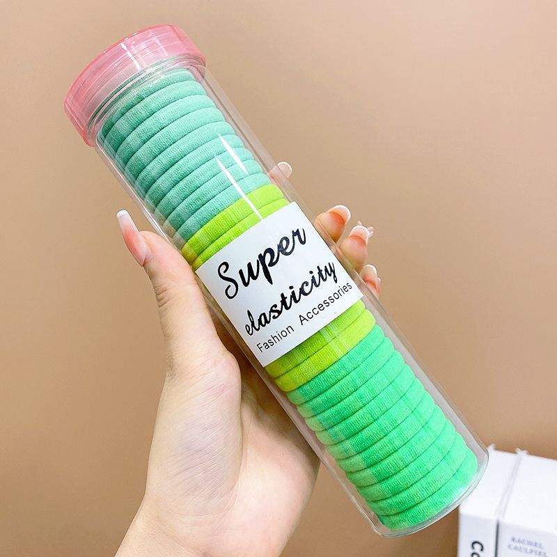兒童高彈力橡皮筋毛巾圈髮繩髮飾頭繩頭飾(1#綠色系30根)