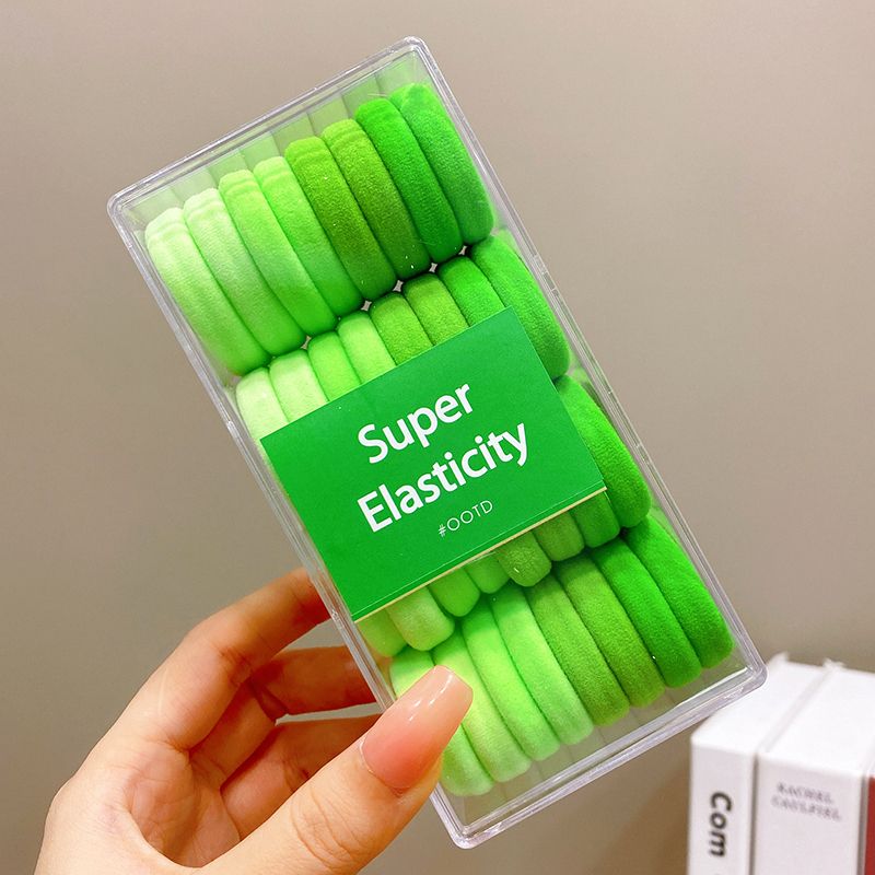 兒童高彈力皮筋髮繩頭繩頭飾(綠色【32條】)