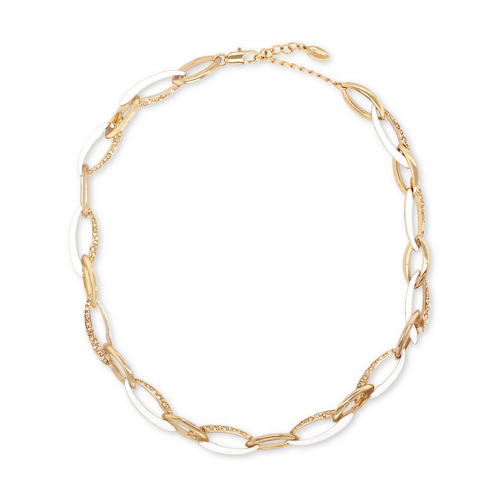 Link: gold plating, rhinestone, enamel necklace