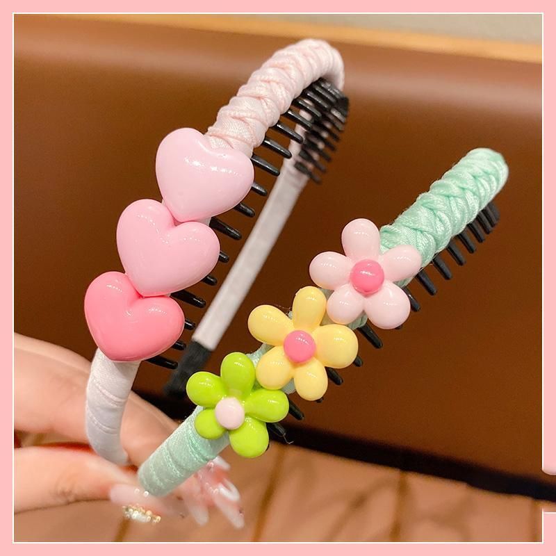 兒童可愛頭箍髮箍髮飾(18#粉色愛心-2件套)