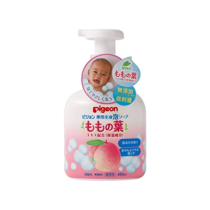 PIGEON 貝親 - Leaves of Peach Medicated Bubble Soap 450ml （4902508084116）