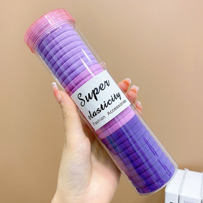 兒童高彈力橡皮筋毛巾圈髮繩髮飾頭繩頭飾(8#紫色系30根)
