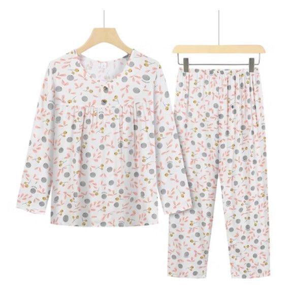 夏季中老年長袖套裝（淡粉山楂）【尺碼：L-2XL】【下單後聯絡客服確認發貨尺碼】F203013207