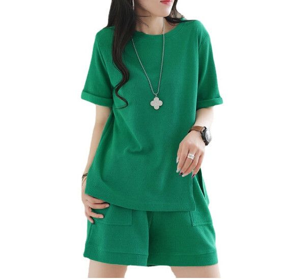 休閒T卹短褲套裝【綠色】 (尺碼：M-3XL碼) (下單後聯繫客服確認發貨尺碼)#F158027155