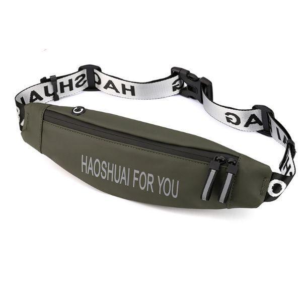 情侶戶外運動防水腰包（軍綠色長：35*厚：7*高：11cm）#S75023383