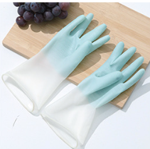[2 Pairs] L Size  Dishwashing Gloves, Cleaning Gloves, Reusable Rubber Kitchen Gloves - Blue