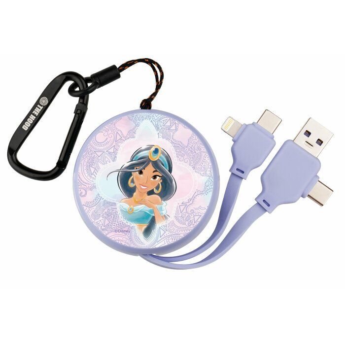 (紫色) 迪士尼公主茉莉公主 PD快充多合一伸縮充電線 便攜可仲縮式 Lightning to Type C叉電線 -5406