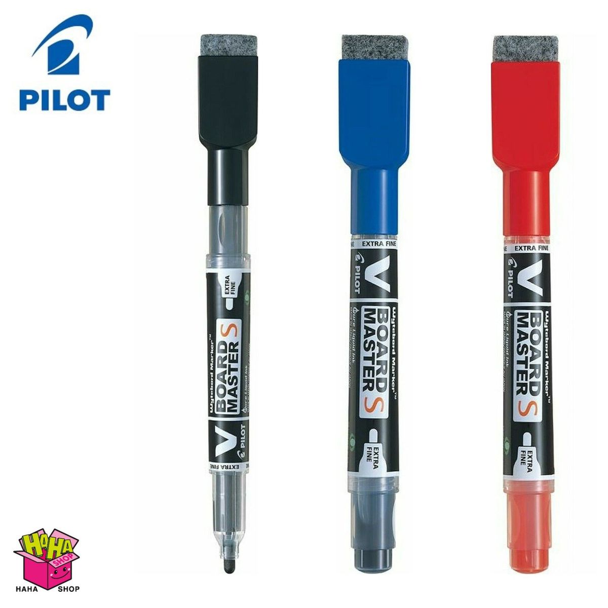 Pilot V Board Master S 白板筆連磁石白板擦 (WBME-VS-EF-B+R+L)1套3支