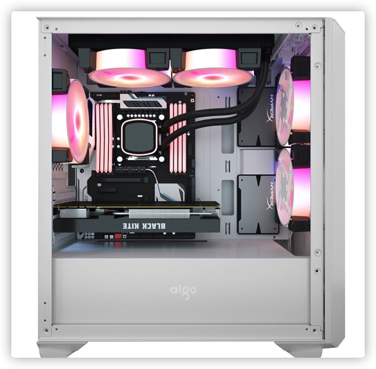 Others | Aigo M3台式電腦機箱遊戲機箱鋼化玻璃側透機箱(白色) | HKTVmall 香港最大網購平台