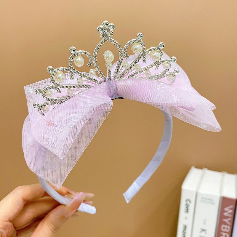 兒童超仙可愛頭箍髮箍髮飾(9#紫色蝴蝶結皇冠)