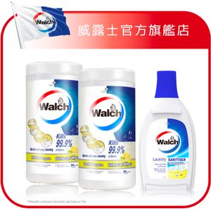 威露士多用途消毒濕巾檸檬84片*2+ 威露士衣物消毒液檸檬750ml
