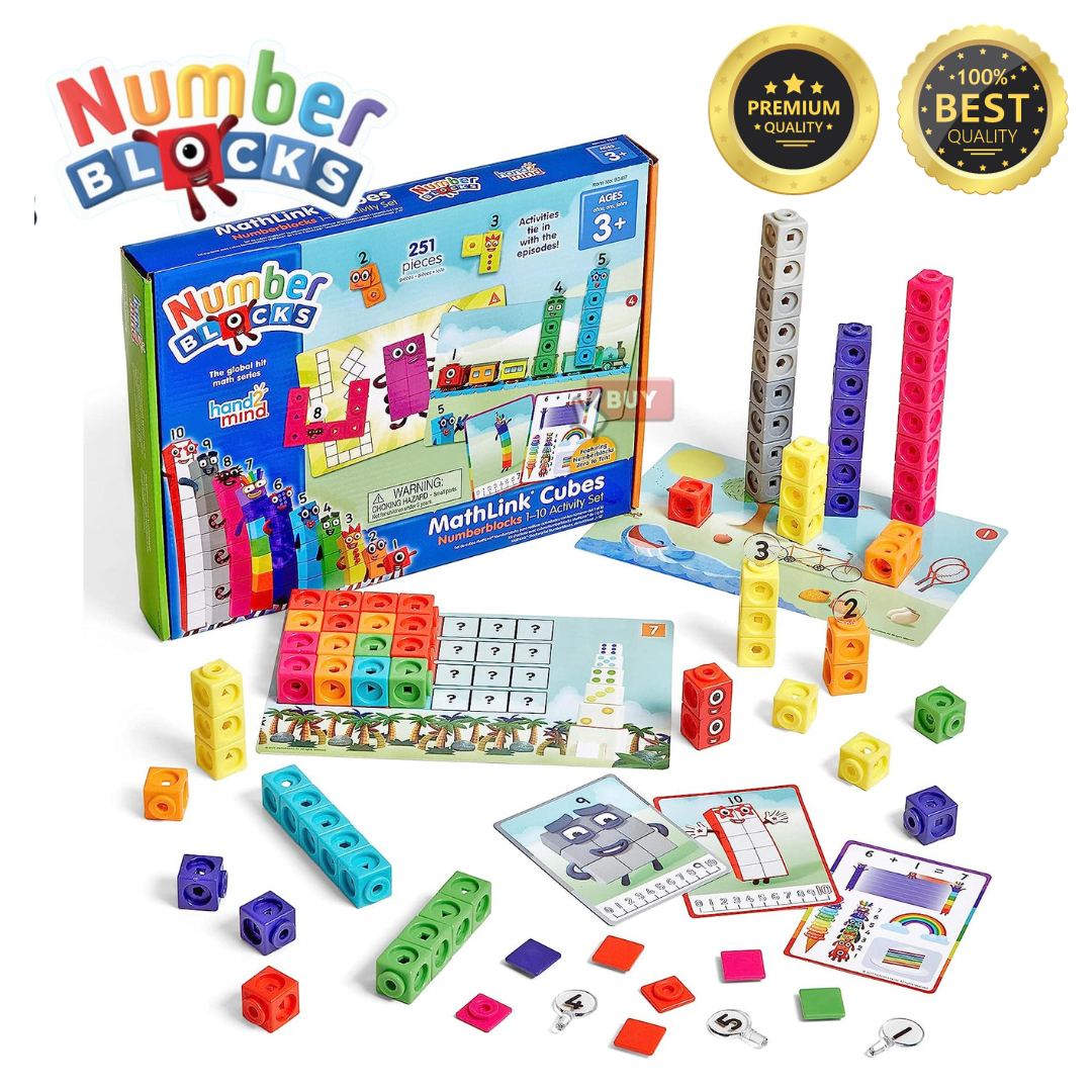 Numberblocks Cubes youtube教材 兒童必備 孩子必備 學前玩具 學習神器 積木遊戲 數學教材玩具1-10活動套裝 (平行進口) 聖誕禮物