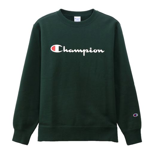 Champion | Men's Crewneck Fleece Crew Neck Tee C3-Q007 | Color : Dark Green  | Size : L | HKTVmall The Largest HK Shopping Platform