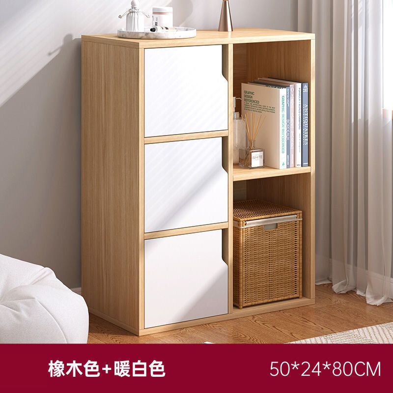 ([Three doors and two grids] oak 50cm) Simple Bookstore Cabinet