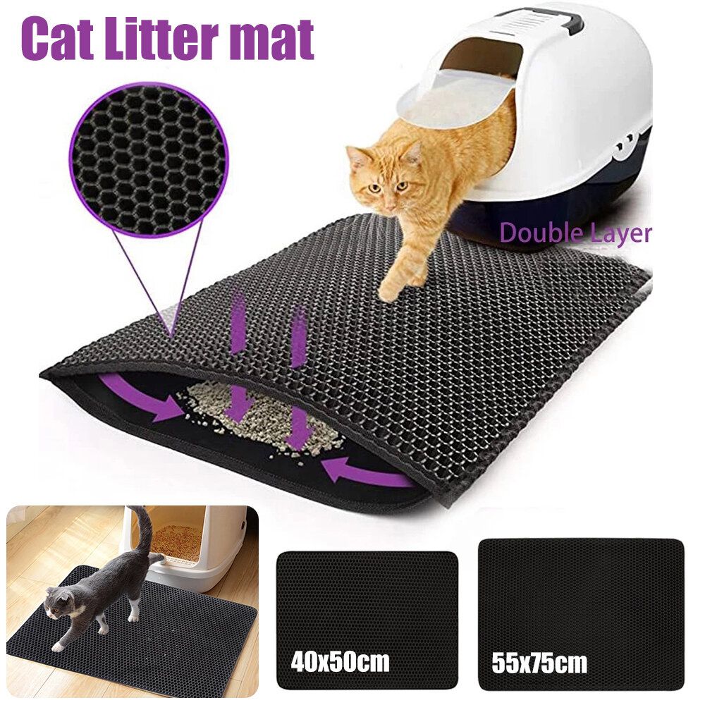 40 x 50cm Cat Litter mat Large Kitty Litter Box Pet Trapping Sifting Mats Waterproof Tray