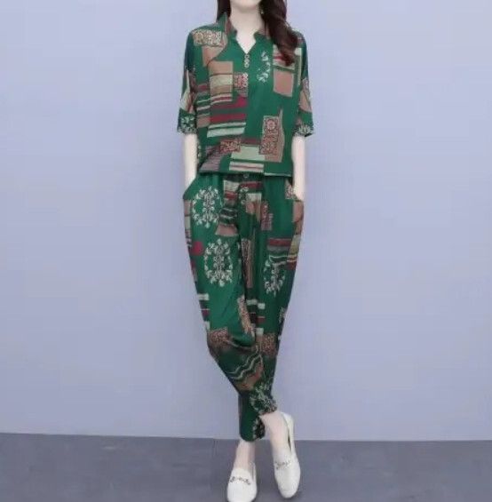 休閒時尚套裝【綠色】 (尺碼：M-4XL碼) (下單後聯繫客服確認發貨尺碼)#F158027238