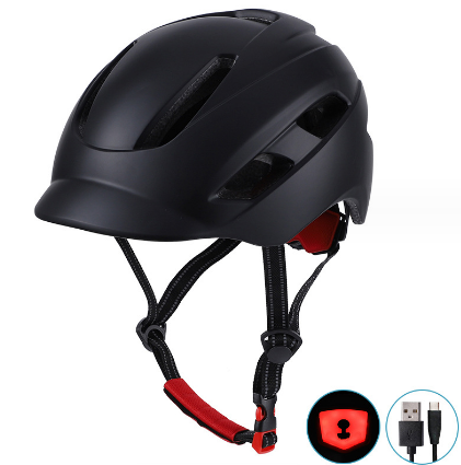 騎行頭盔（黑色加燈【尺碼56-61cm】）#S019056071