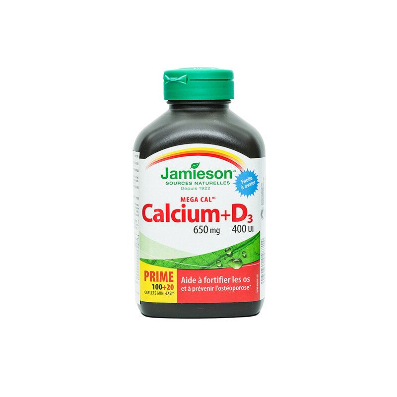 Mega Cal Calcium 650mg + Vitamin D3 400IU (120capsules) 