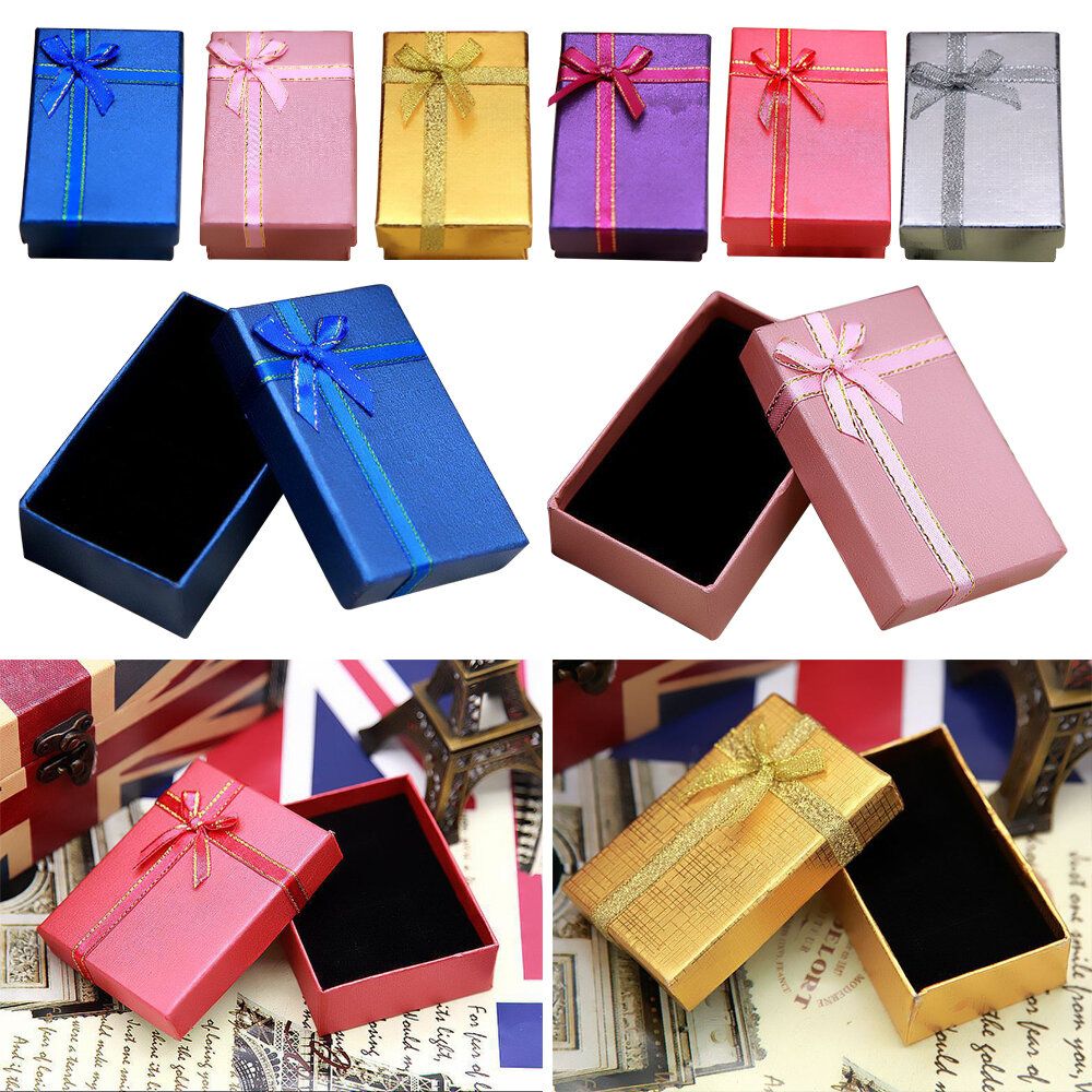 Gold Jewellery Gift Boxes Bowknot Jewelry Box For Necklace Ring Earring Bracelet