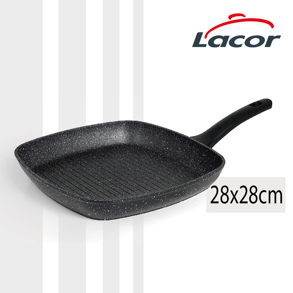 西班牙Lacor︱Java 系列 三層鑄鋁防刮不沾牛扒煎鍋 28cm 