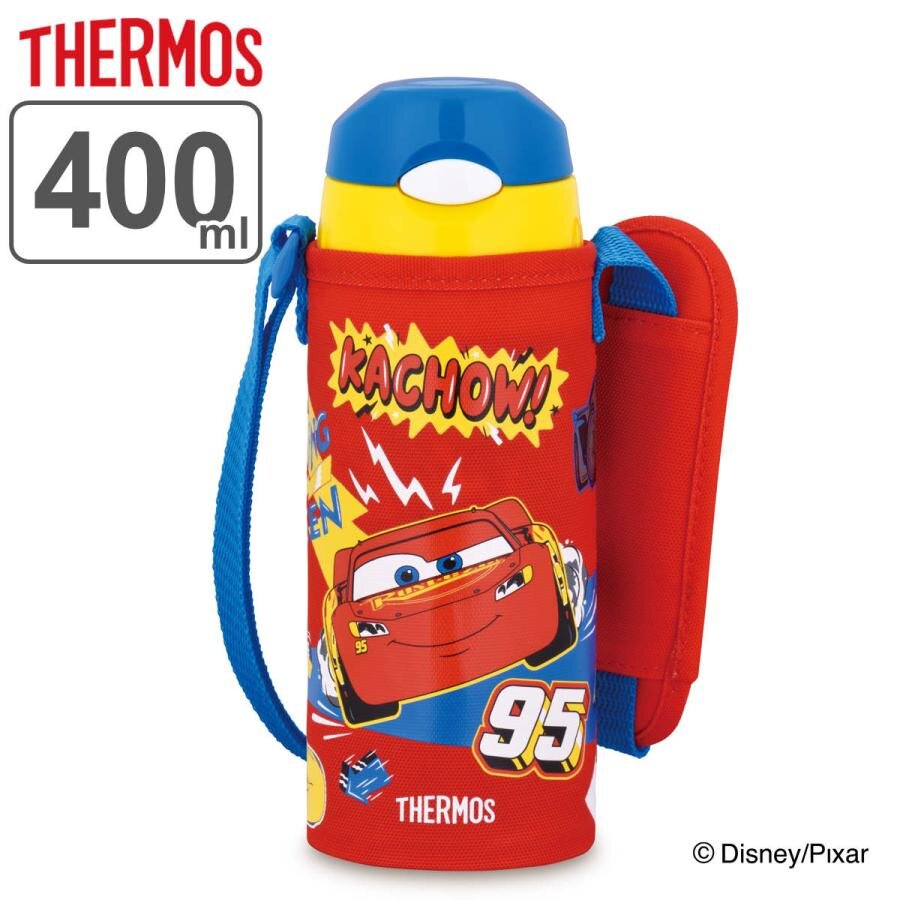 THERMOS Disney Cars Stainless Steel Vacuum Insulated Straw Bottle Children water bottle 400ml FHL-403FDS