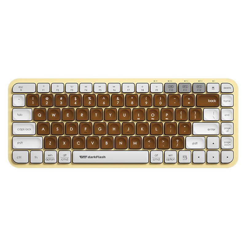 V200 bluetooth wireless keyboard ergonnmic 2.4G Support iOS, Win and Mac OS (Mocha)
