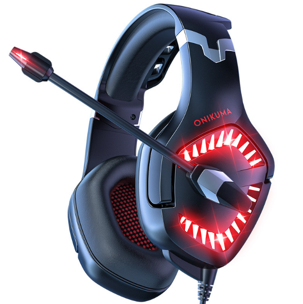 ONIKUMA K1pro頭戴式電腦耳機手遊PS4遊戲立體聲電競耳機（黑紅）