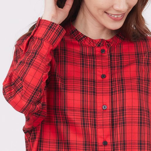 so that's me | Katy Relaxed Long-Sleeve Glen Plaid Shirt Dress