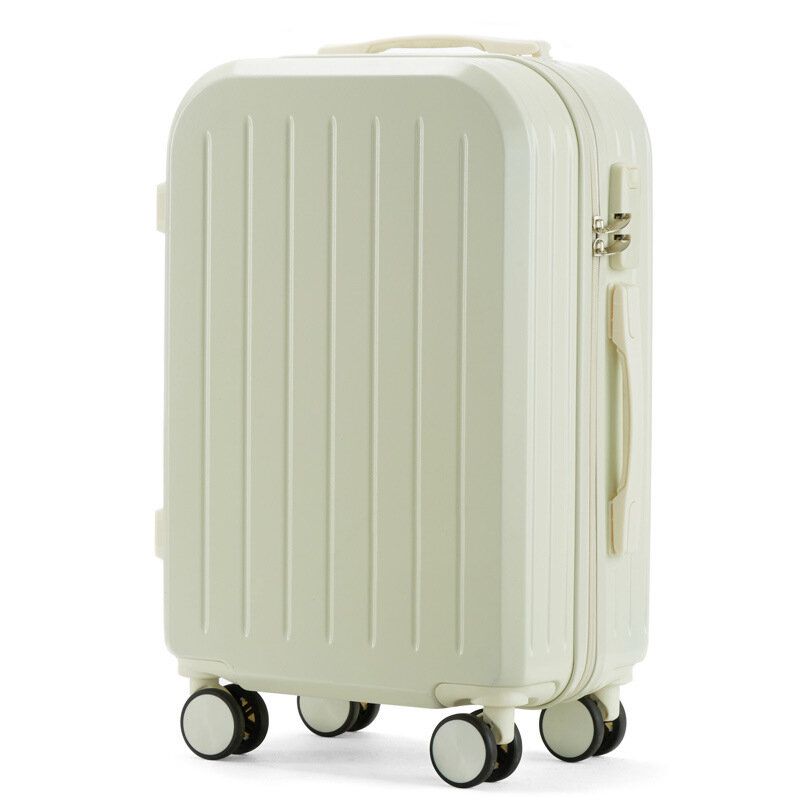 (22-inch milk white-small fresh zipper model) Wanxiang wheel password luggage