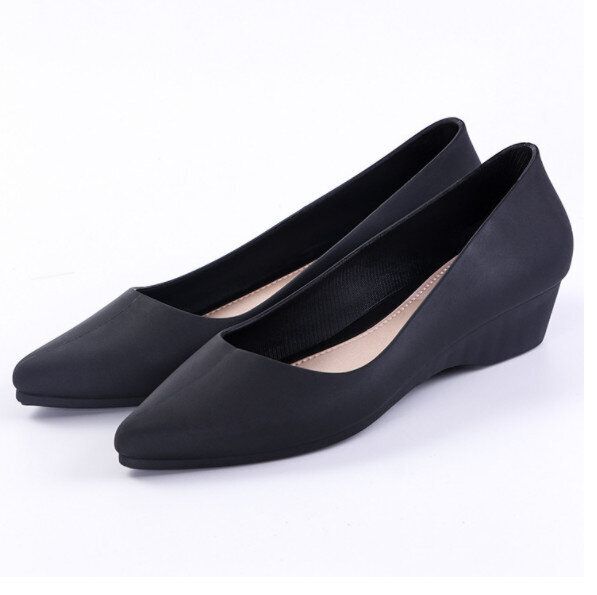 坡跟淺口防滑尖頭雨鞋單鞋（36-41碼）【下單後請聯絡客服確認發貨尺碼及顏色】