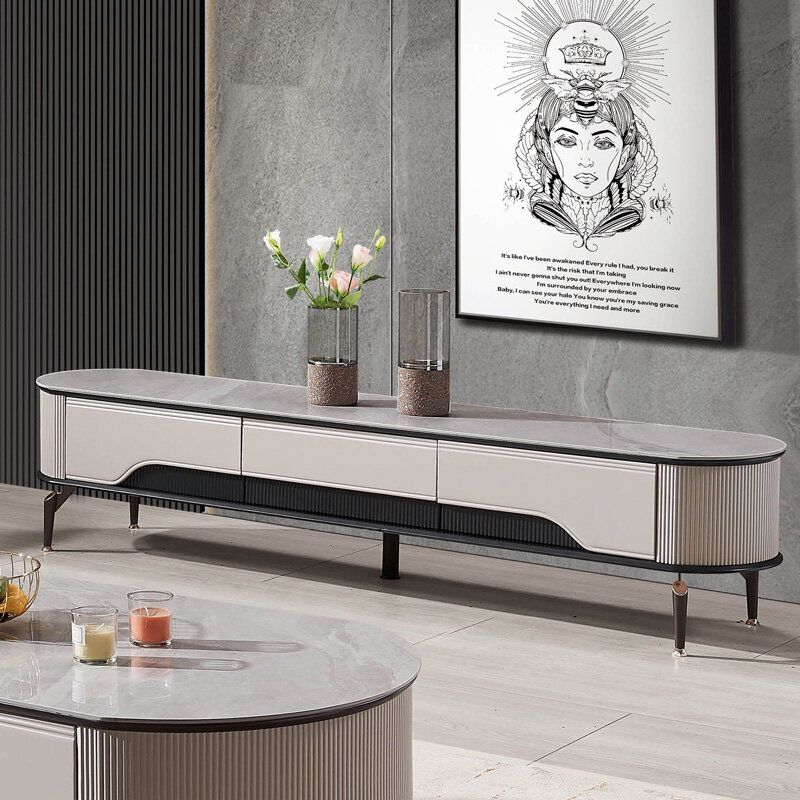 TV cabinet coffee table combination oval floor cabinet 200CM (single TV cabinet)