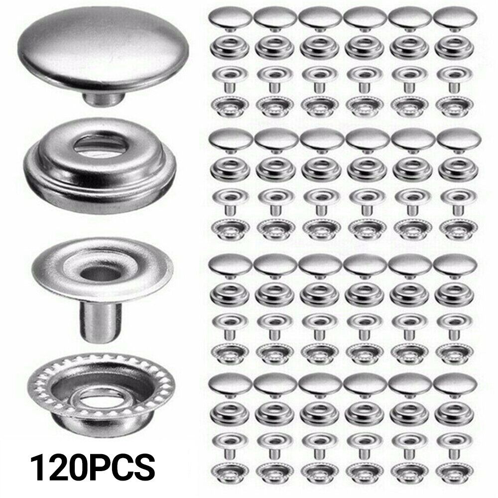 [120件套裝] 不銹鋼螺絲大白扣套裝 遊艇篷布扣 帆布鉚扣 船舶按扣 [平行進口]