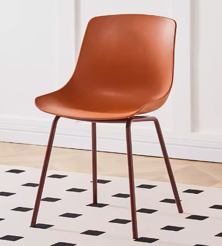 碳素鋼椅腿塑料靠背餐椅(紅色)(尺寸:高76CM,坐寬46CM)#M209013226