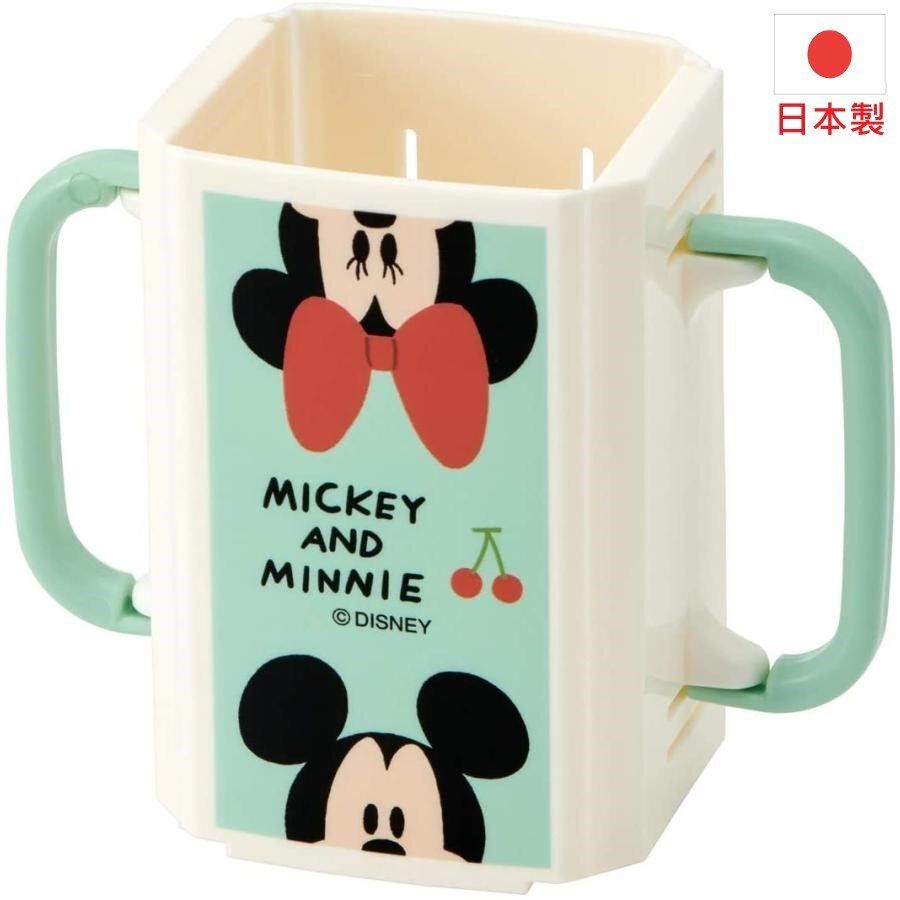 (N Mickey & Minnie) Made in Japan Skater Collapsible Paper Pack Drink Holder for Toddlers (w/ Handle