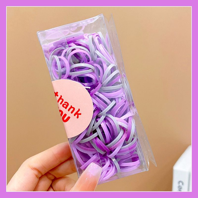 兒童一次性紮頭髮皮筋頭飾(2#紫色-300根裝)