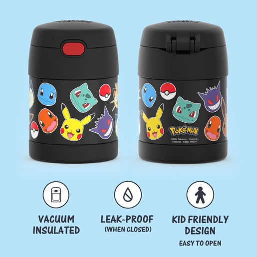 Pokemon Kids Thermos Funtainer 10 Oz Stainless Steel Vacuum Insulated  Pikachu