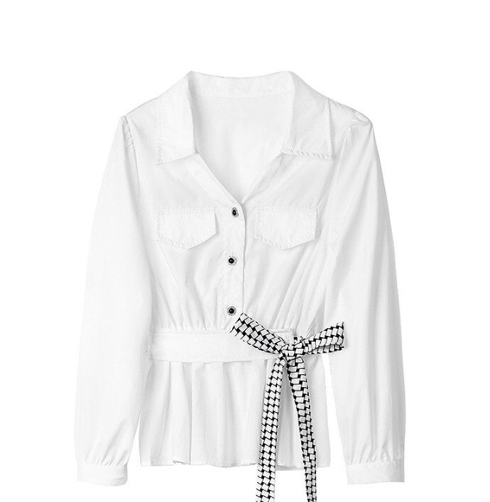 長袖襯衫（白色 S-2XL碼）(下單後聯絡客服確認發貨尺碼)#F111048512